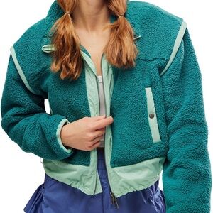Free People - Women’s Courtside Fleece Jacket - Pacific Combo - NWT - Medium